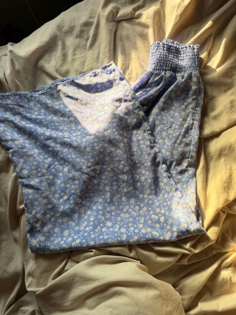 Sienna Sky Light Blue Floral flowy pants